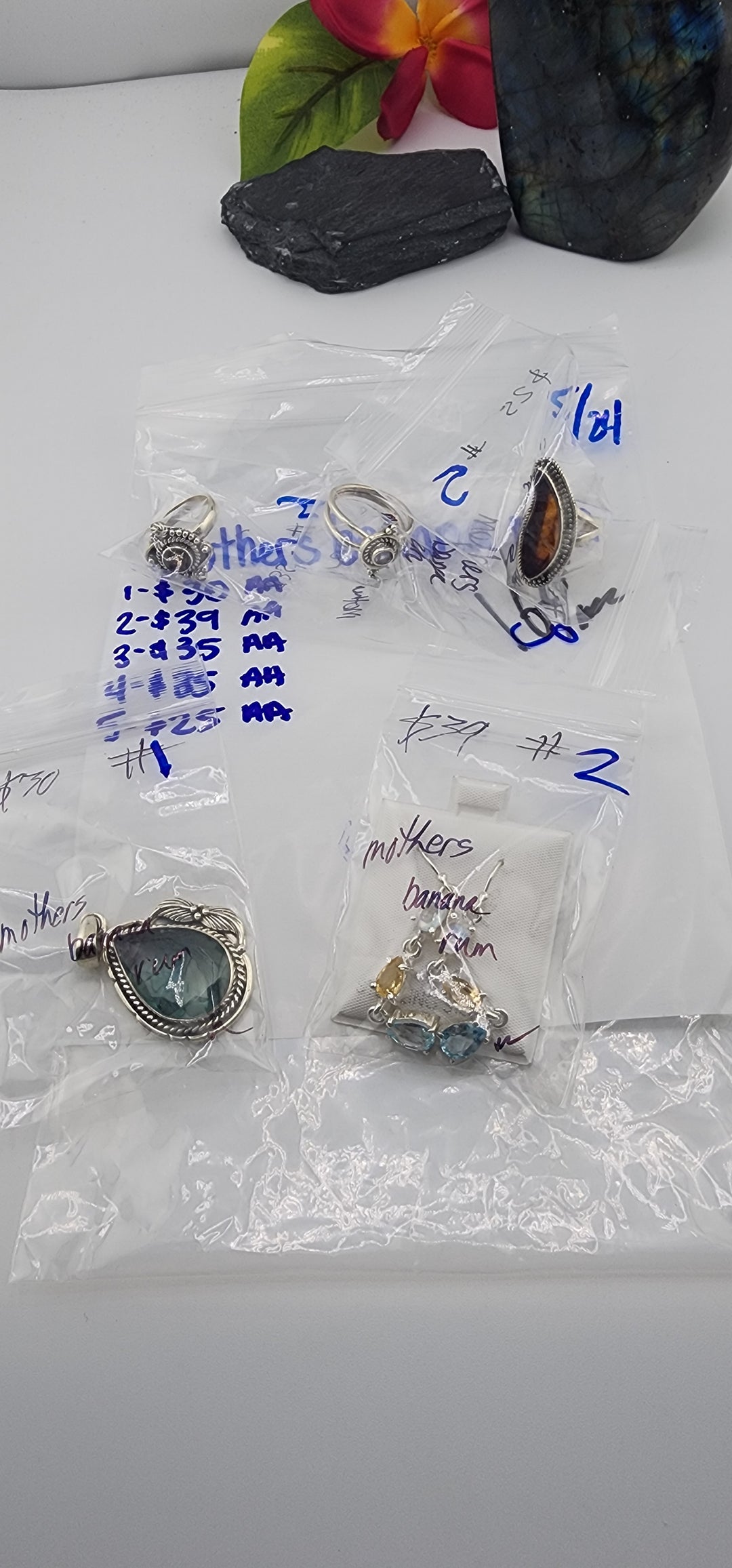RESERVED FOR: mothers banana rum- 5/24/2025 tiktok Live Show - 5 Sterling Silver Items
