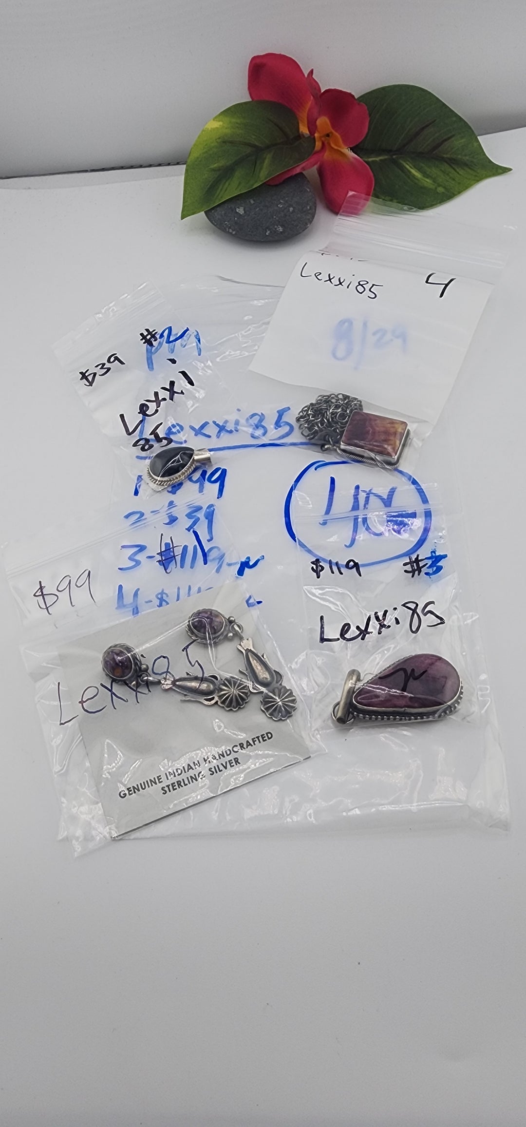 PM SHOW 48HR - RESERVED FOR: Lexxi85 - 8/29/2025 FL tiktok Live Show - 4 Sterling Silver Items