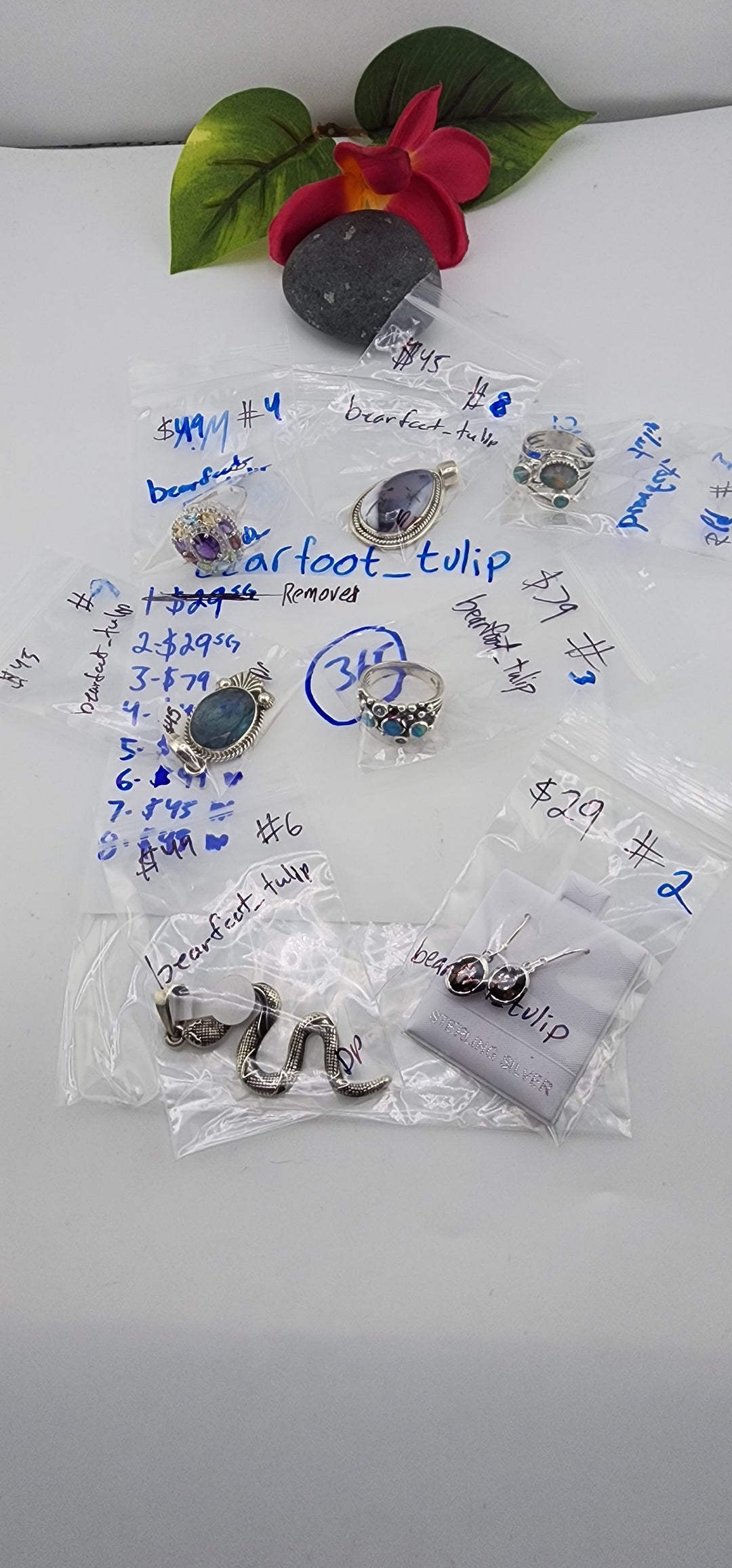 PM SHOW 48HR - RESERVED FOR: bearfoot_tulip - 10/7/2025 FL tiktok Live Show - 7 Sterling Silver Items