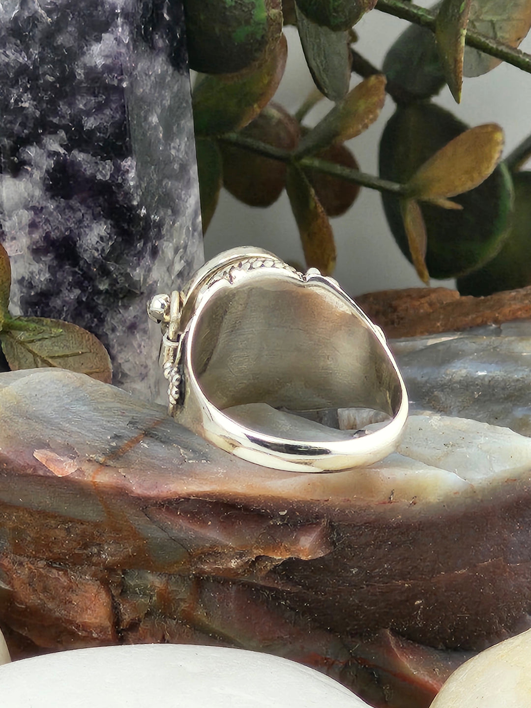 Sapphire & 925 Sterling Silver Lockett Ring Size 6¾