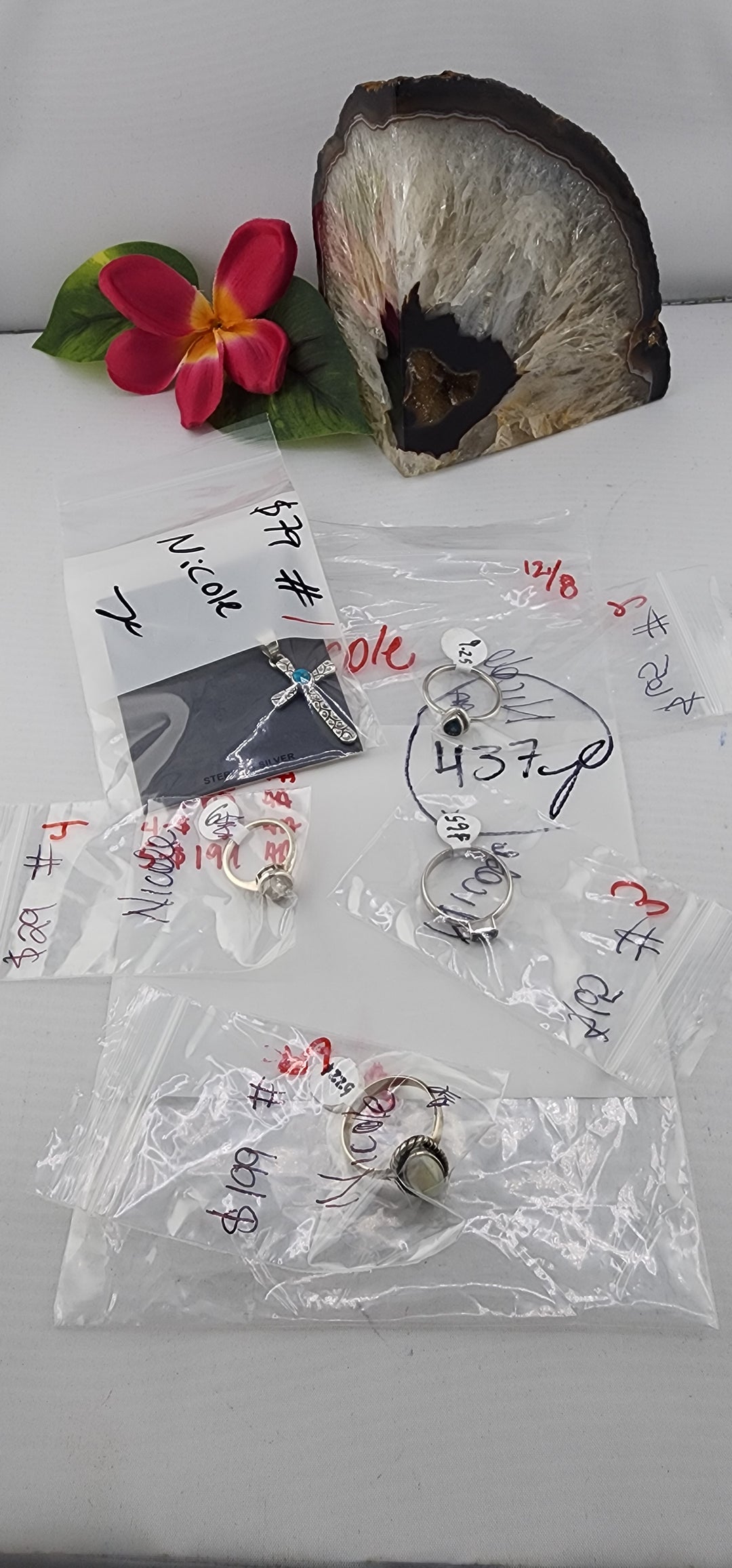 AM SHOW 48HR RESERVED FOR: Nicole - 12/8/2025 FL tiktok Live Show - 5 Sterling Silver Items