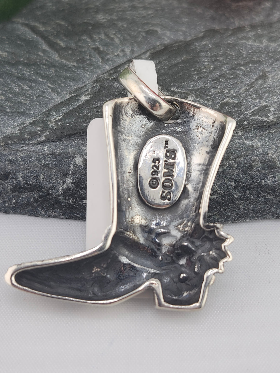 Designer SOMS 925 Sterling Silver Boot Pendant