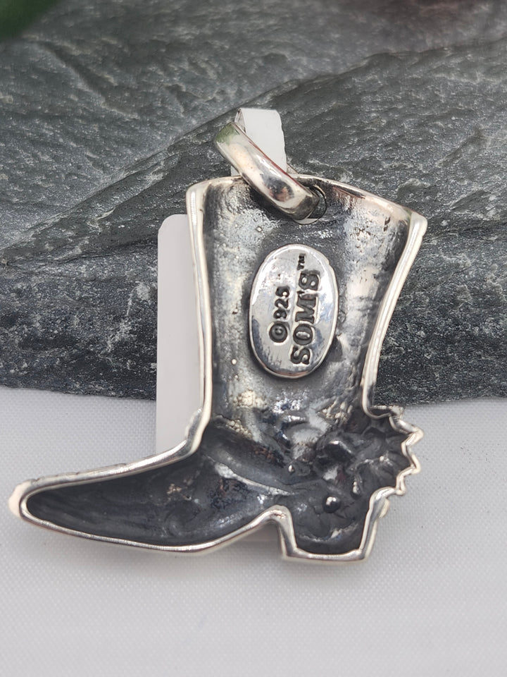 Designer SOMS 925 Sterling Silver Boot Pendant