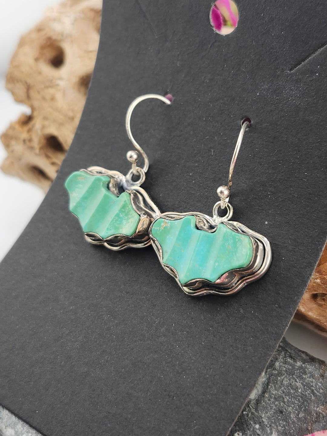 Turquoise Bat Dangle Earrings