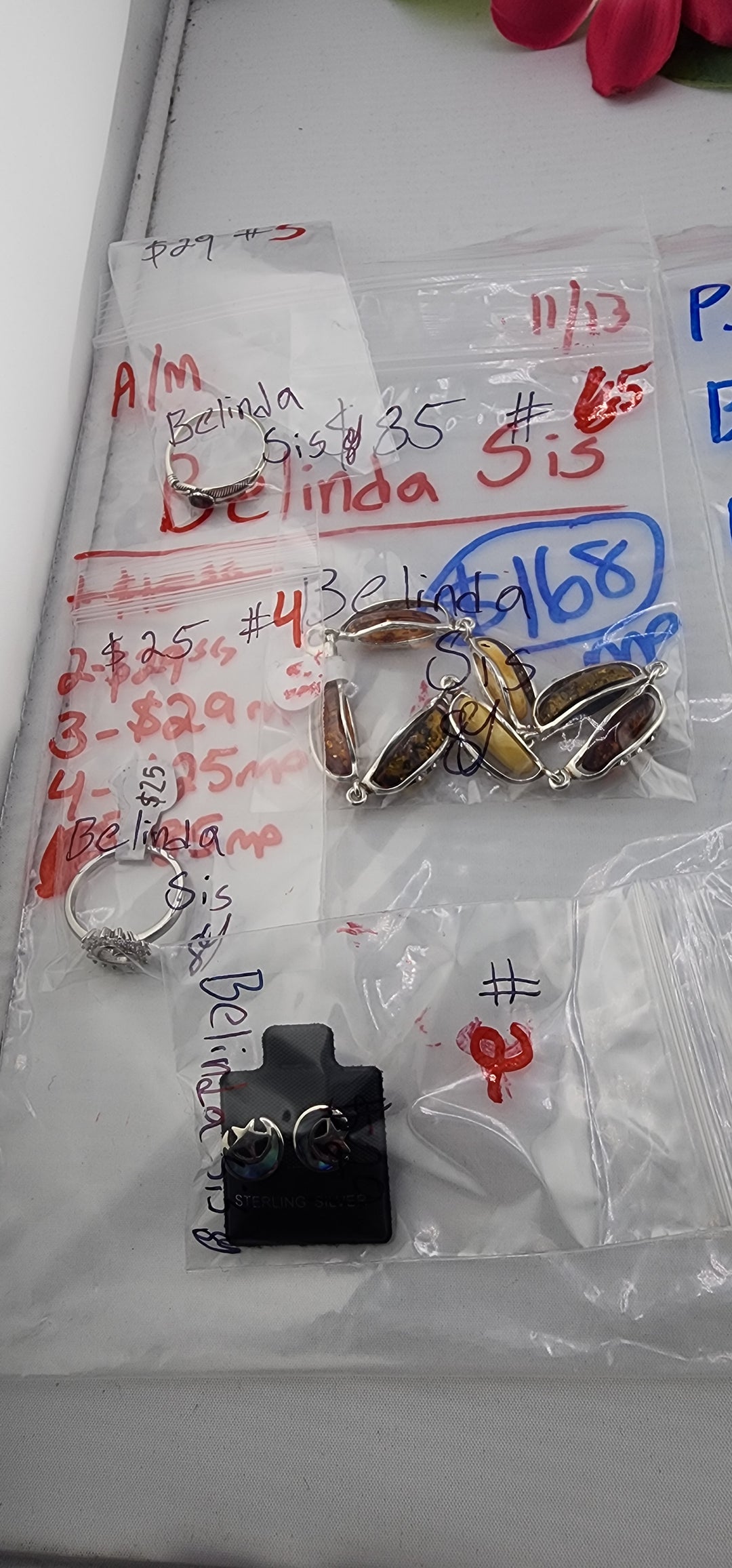 AM SHOW 48HR RESERVED FOR: Belinda Sis - 11/13/2025 FL tiktok Live Show - 4 Sterling Silver Items