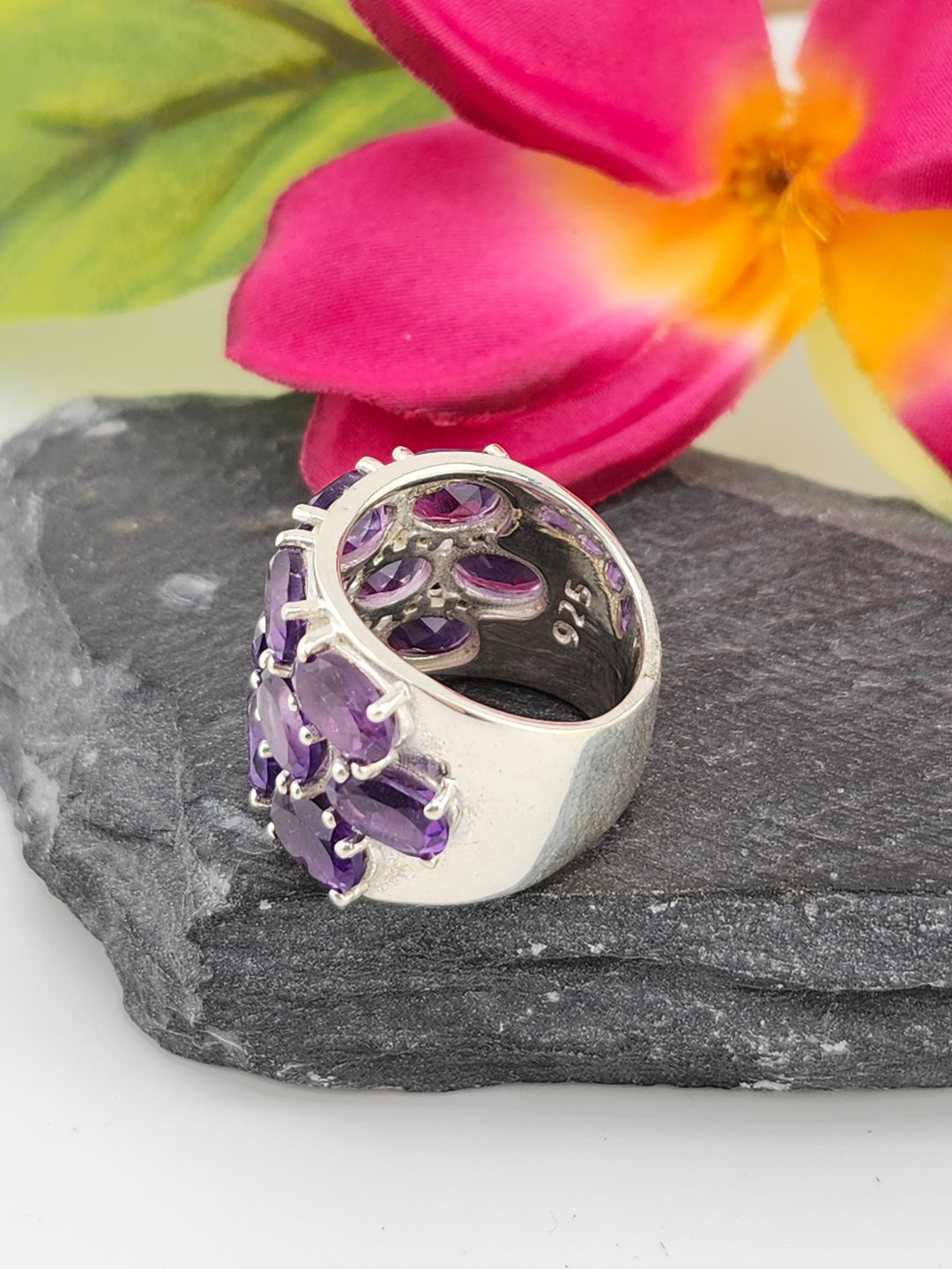 Amethyst Cluster Ring Size 5.5