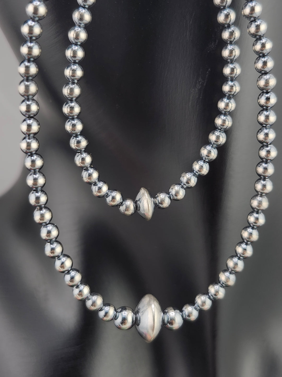 925 Sterling Silver Oxidized Bead Dangle Earrings