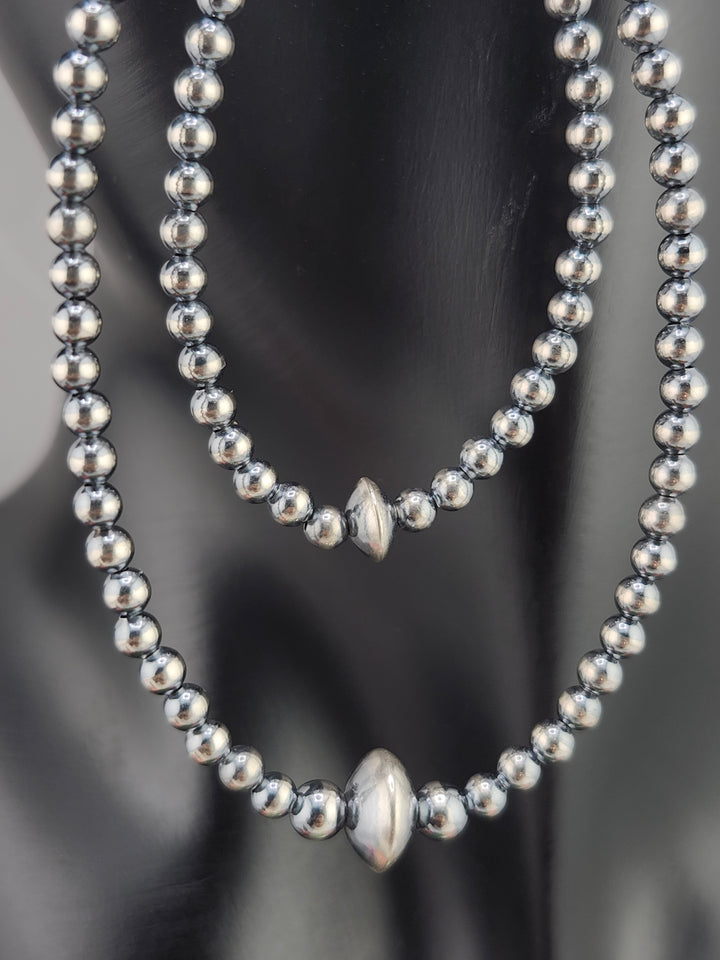 925 Sterling Silver Oxidized Bead Dangle Earrings