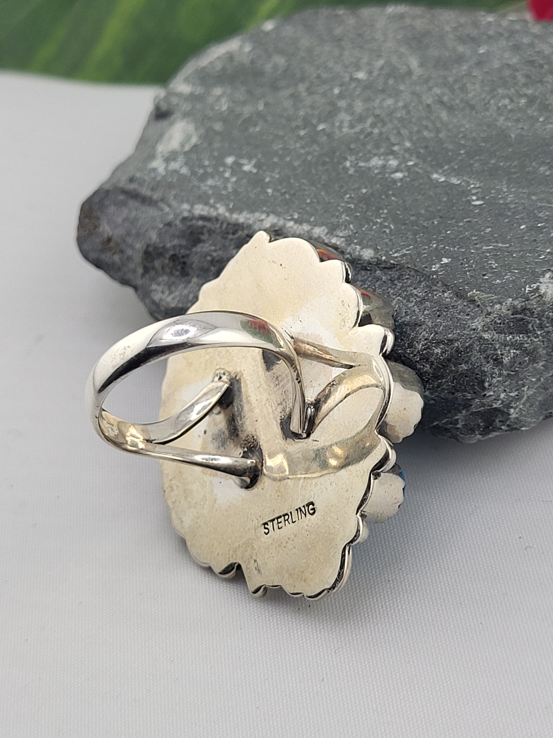 Turquoise Cluster Ring Size 7.75