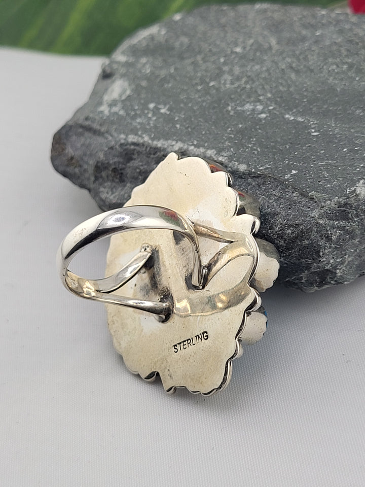 Turquoise Cluster Ring Size 7.75