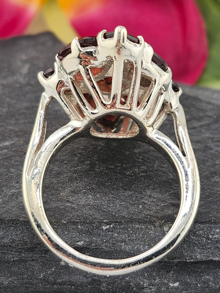 Cluster Garnet Ring Size 8