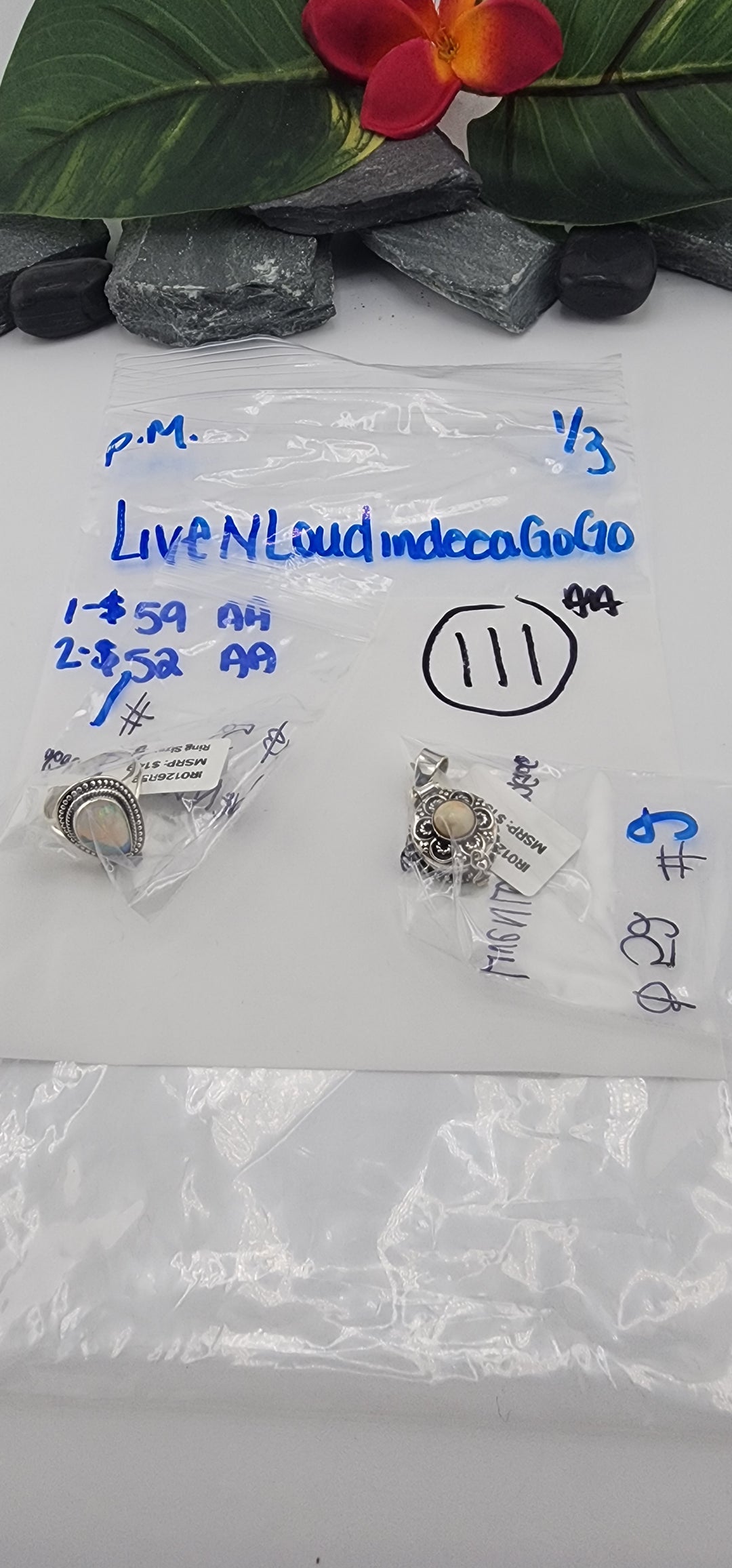 PM SHOW 48HR - RESERVED FOR: LiveNLoudindeeaGoGo - 1/3/2026 tiktok Live Show - 2 Sterling Silver Items