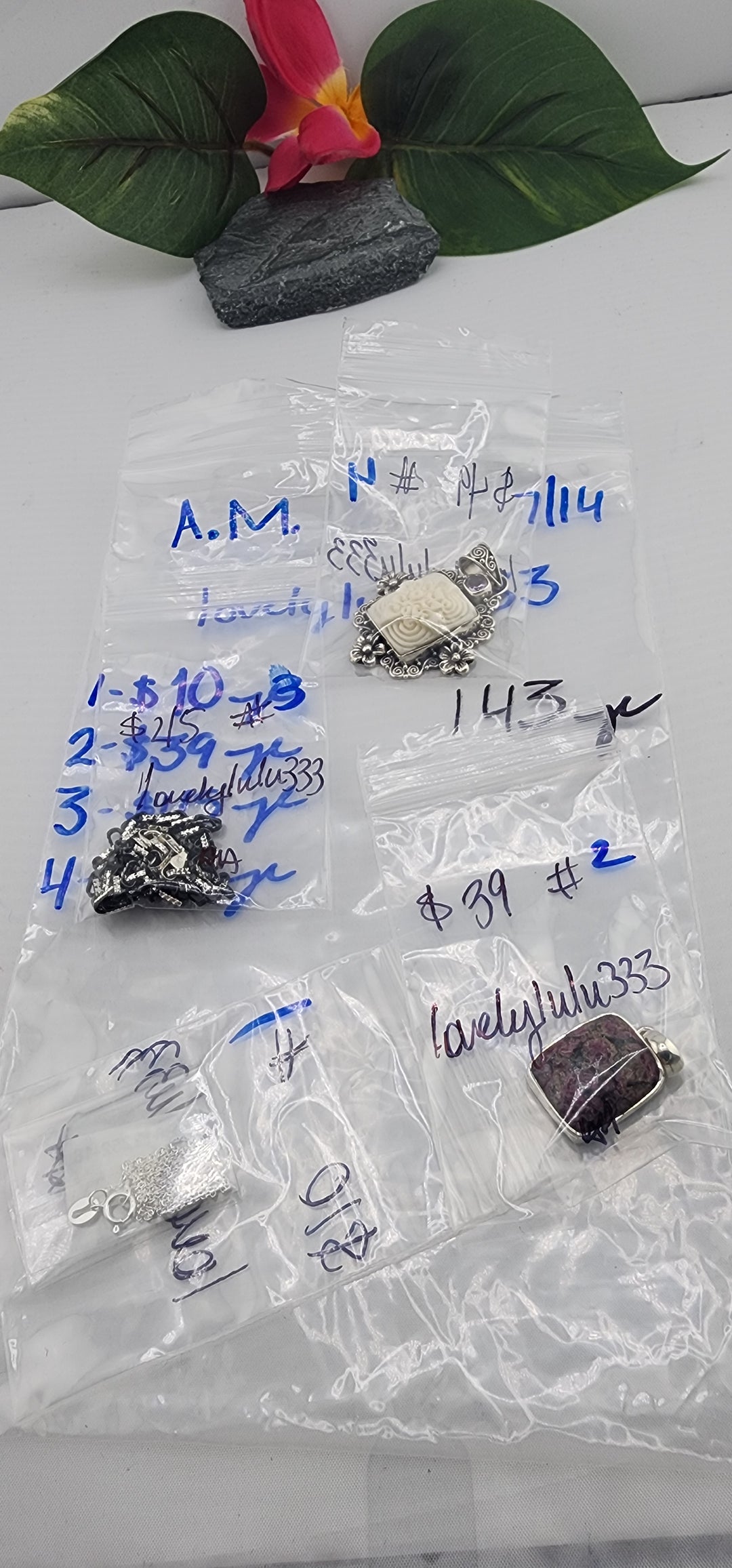 AM SHOW 48HR - RESERVED FOR: lovelylulu333- 7/14/2025 FL tiktok Live Show - 4 Sterling Silver Items