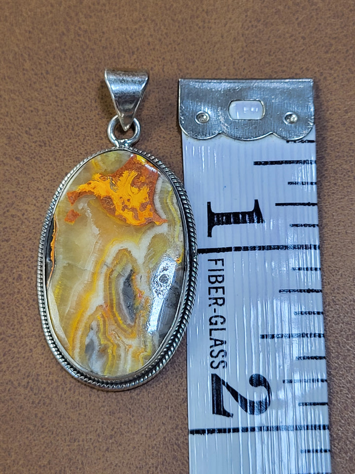 Natural Bumblebee Jasper Pendant 925 Sterling Silver