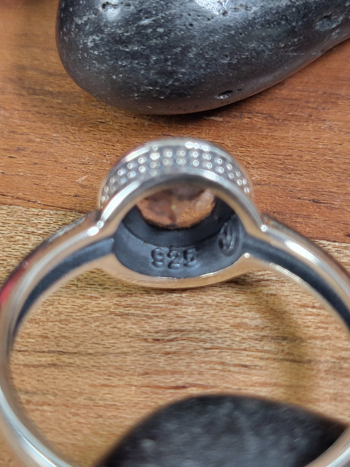 Natural Morganite Ring 925 Sterling Silver Size 9
