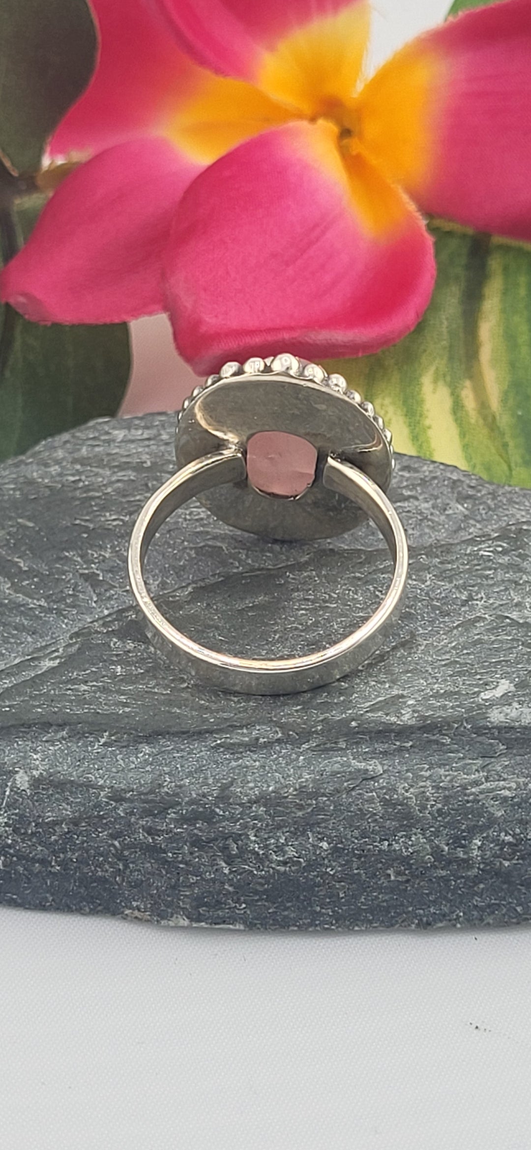 Morganite and 925 Sterling Silver Ring Size 9