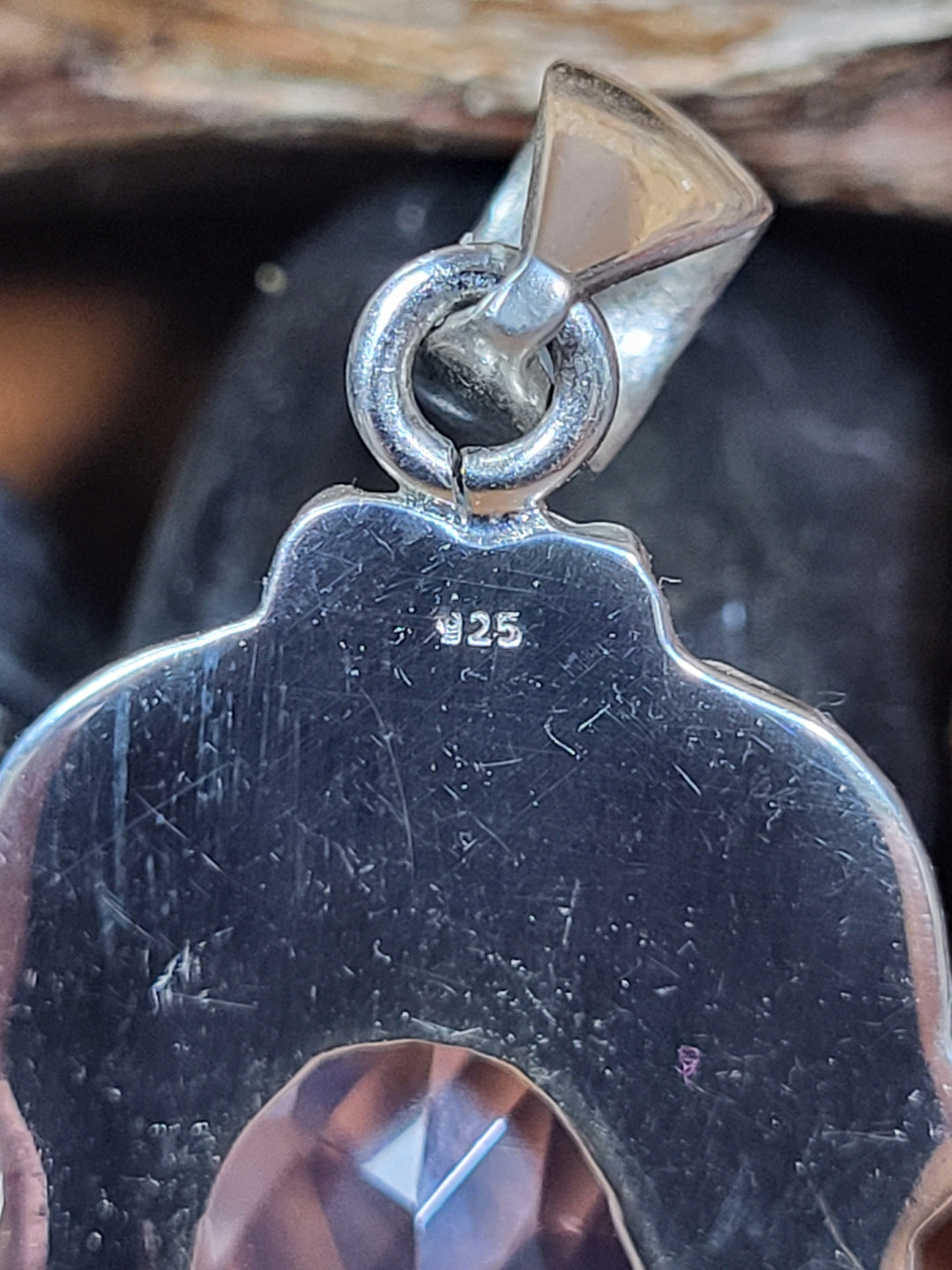 Natural Lavender Quartz 925 Sterling Silver Rose Cut Pendant - 1 3/4"