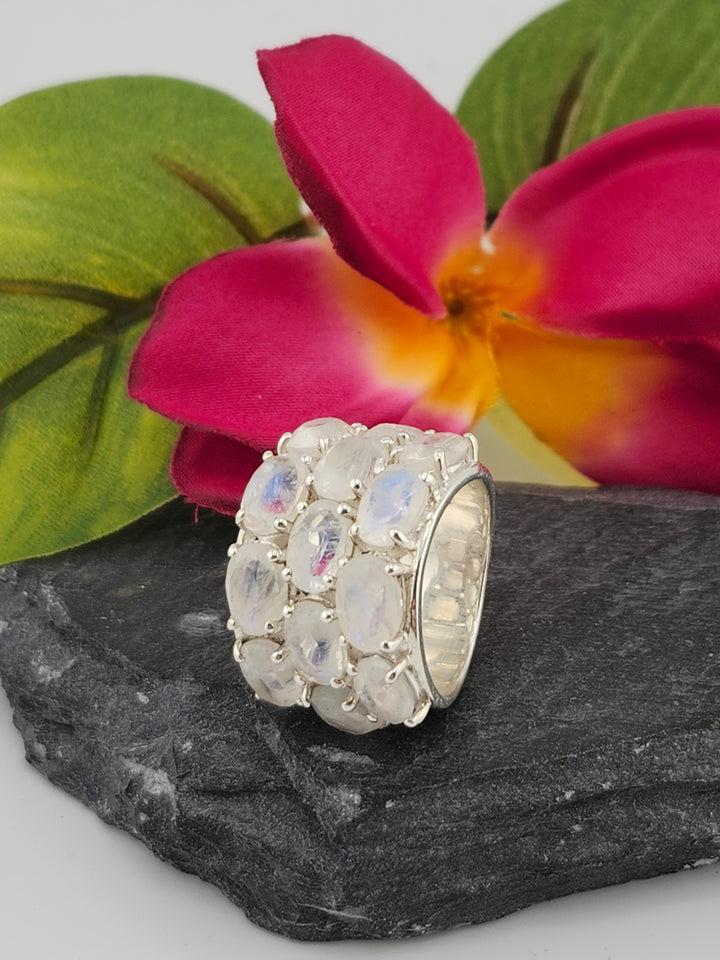 Moonstone Cluster Ring Size 5.75