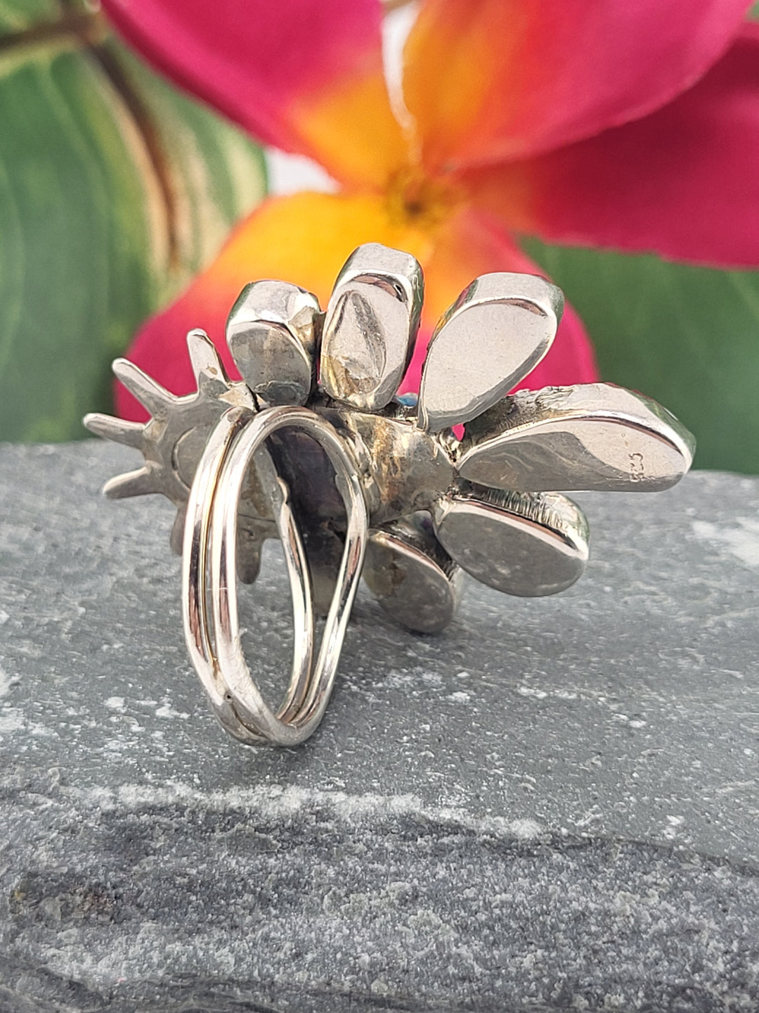 Australian Opal Doublet Cluster Ring Size 7