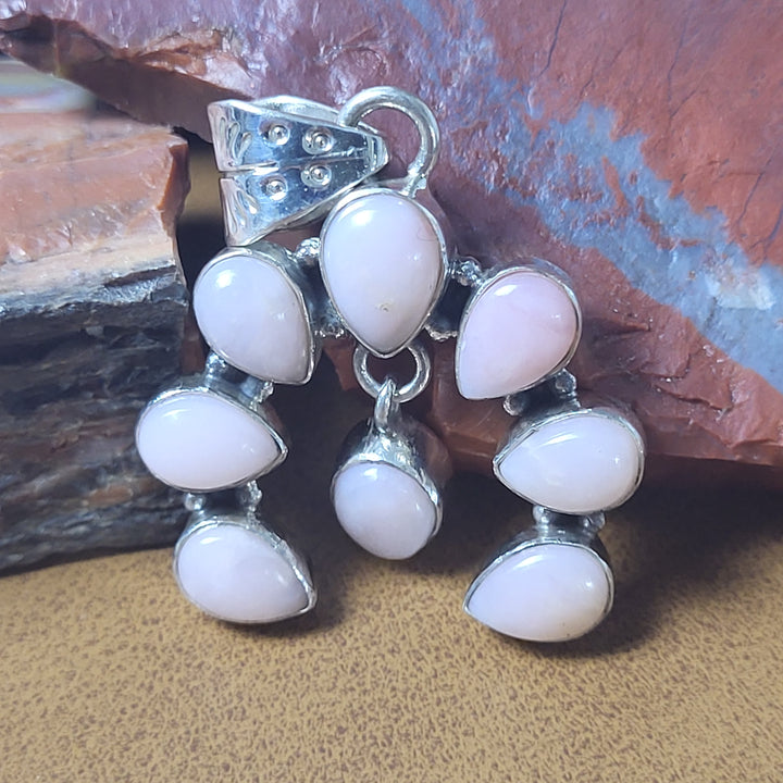 Natural Pink Opal 925 Sterling Silver Pendant