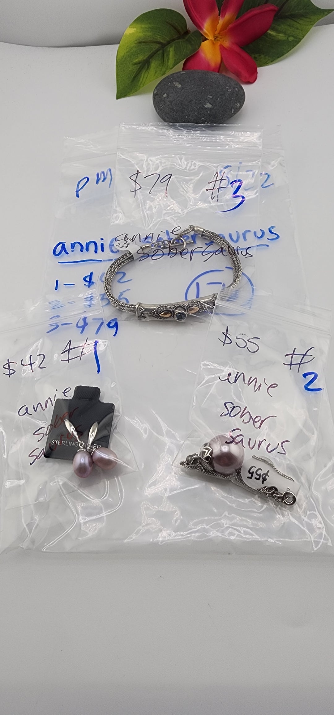 PM SHOW 48HR - RESERVED FOR:  annie sobersaurus🦕- 8/22/2025 FL tiktok Live Show - 3 Sterling Silver Items