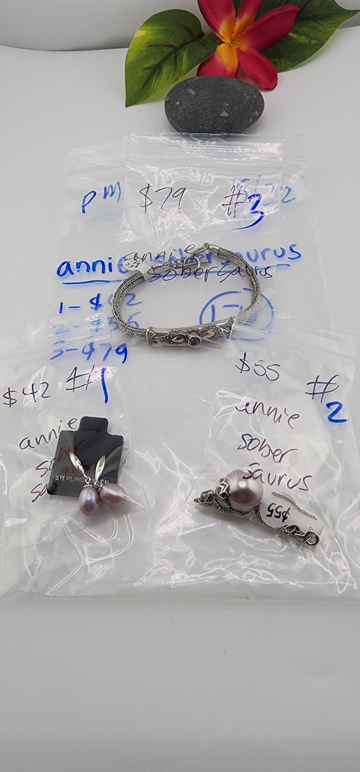 PM SHOW 48HR - RESERVED FOR:  annie sobersaurus🦕- 8/22/2025 FL tiktok Live Show - 3 Sterling Silver Items