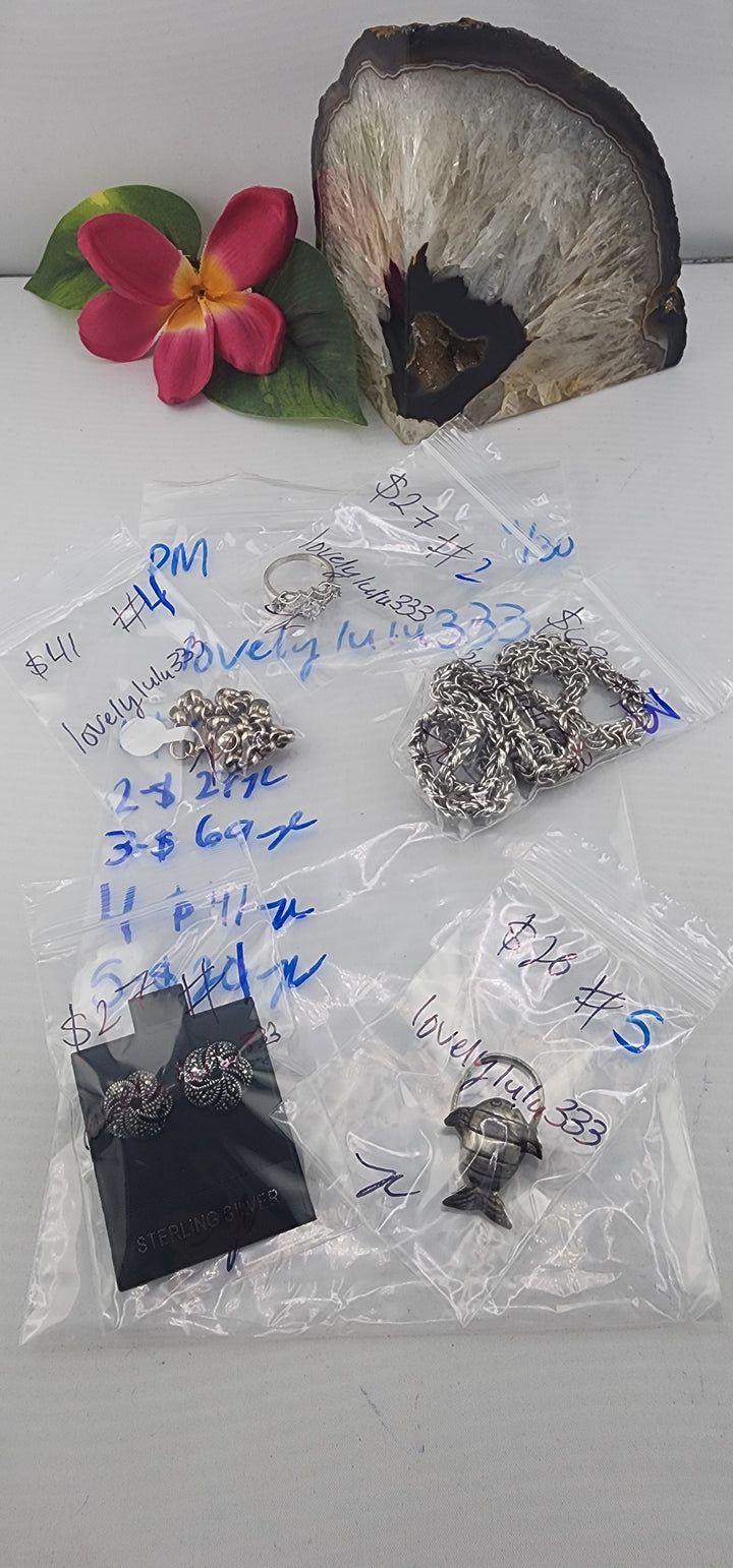 PM SHOW 48HR - RESERVED FOR: lovelylulu333 - 11/30/2025 tiktok Live Show - 5 Sterling Silver Items