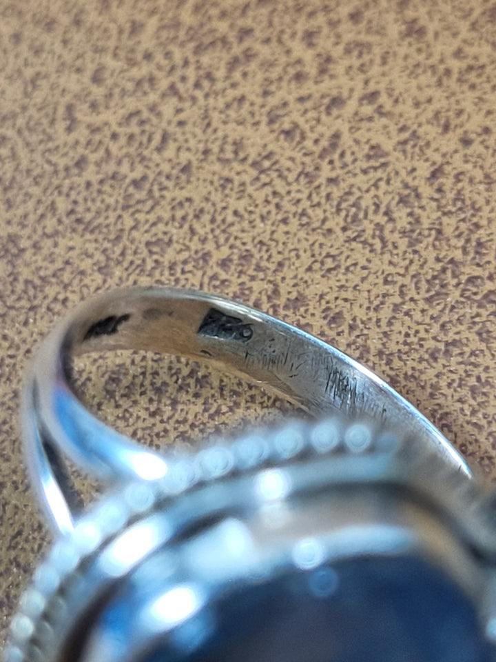 Natural Moss Agate Ring 925 Sterling Silver Size 6