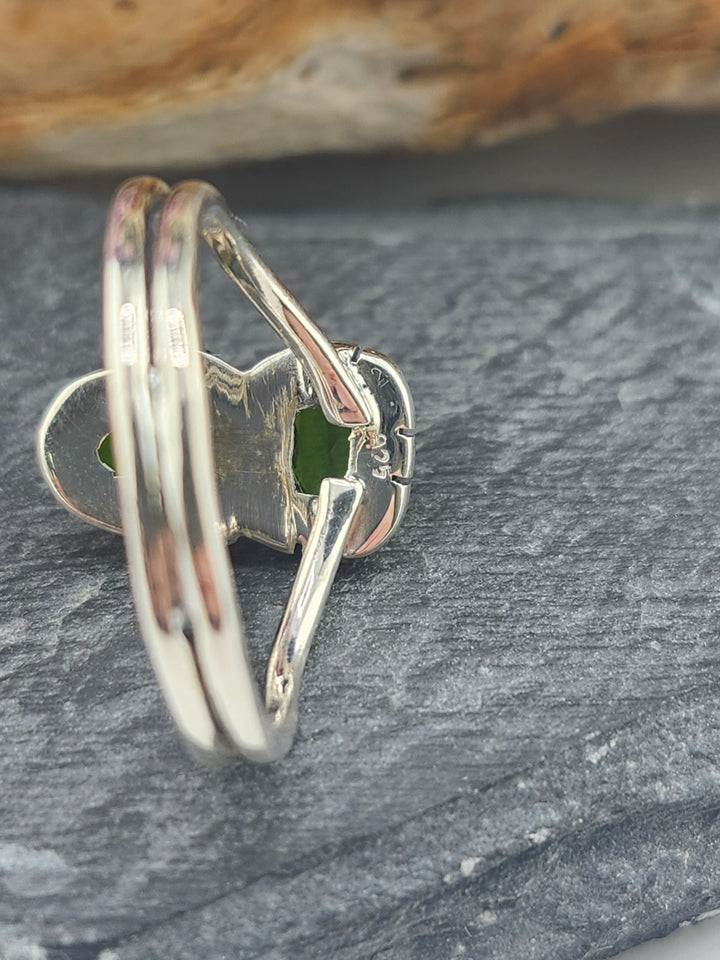 Green Chrome Diopside Ring