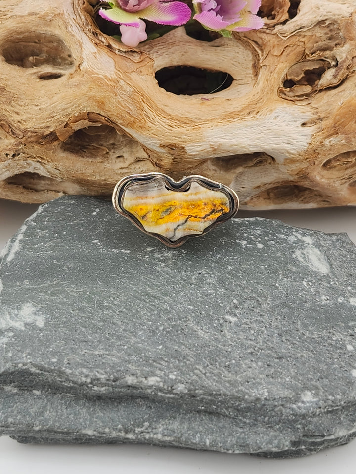 Bumblebee Jasper Bat Ring Size 9