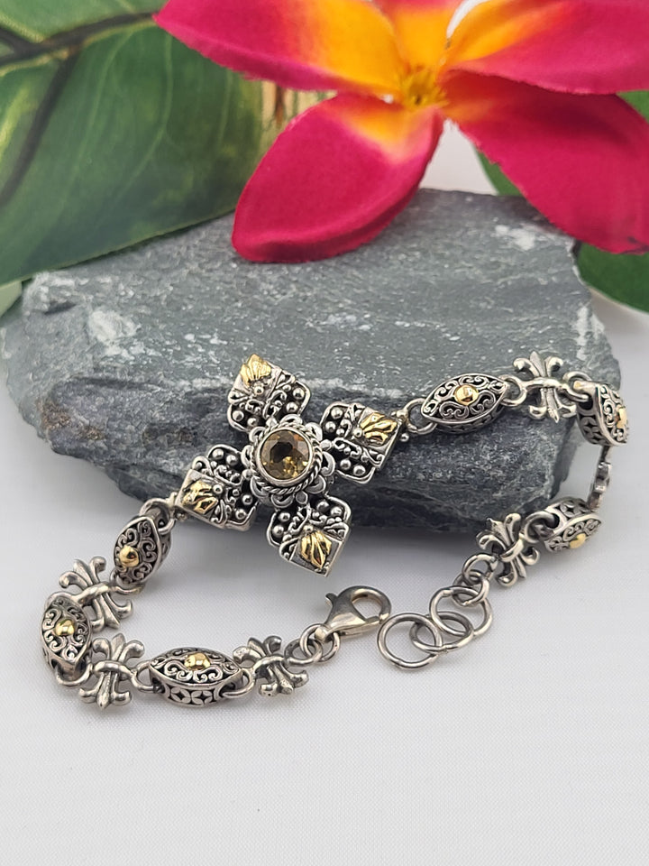 Citrine & 18k accented Bali Bracelet