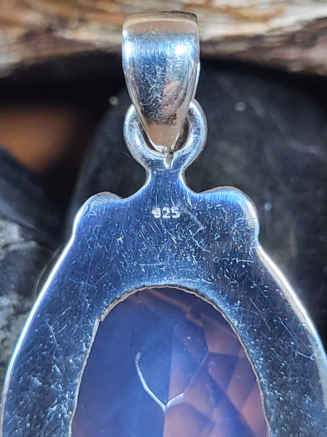 Natural Lavender Quartz 925 Sterling Silver Rose Cut Pendant - 1 3/4"