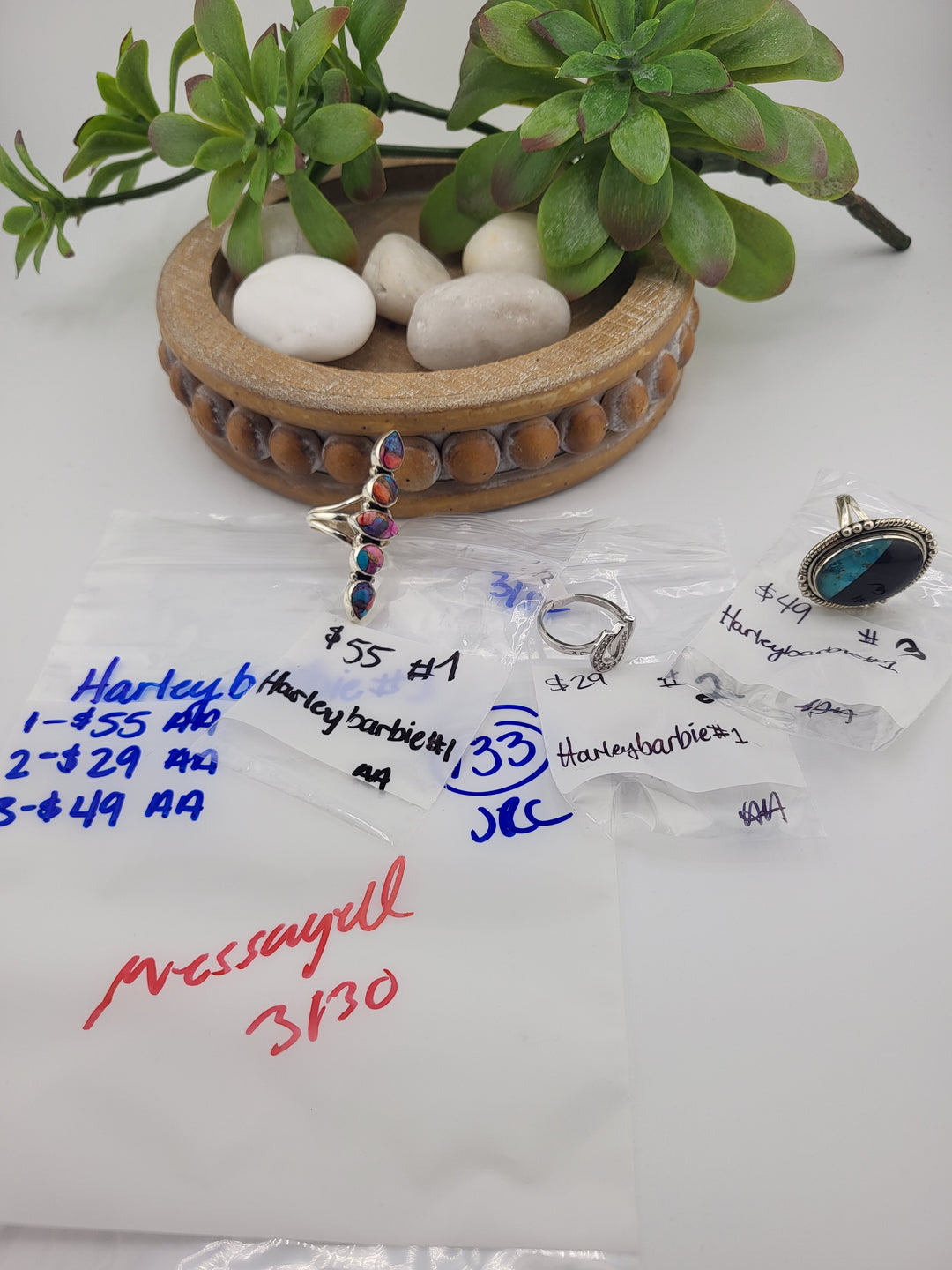 RESERVED FOR: Harleybarbie#1- 3/12/2025 Live Show - 3 Sterling Silver Items