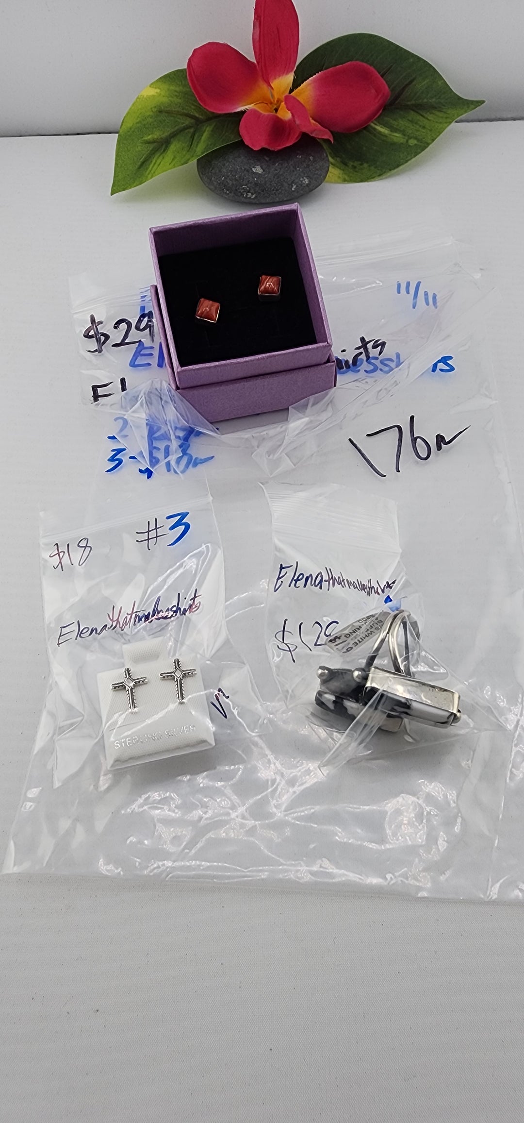 PM SHOW 48HR - RESERVED FOR: Elenathatmakesshirts - 11/11/2025 tiktok Live Show - 3 Sterling Silver Items