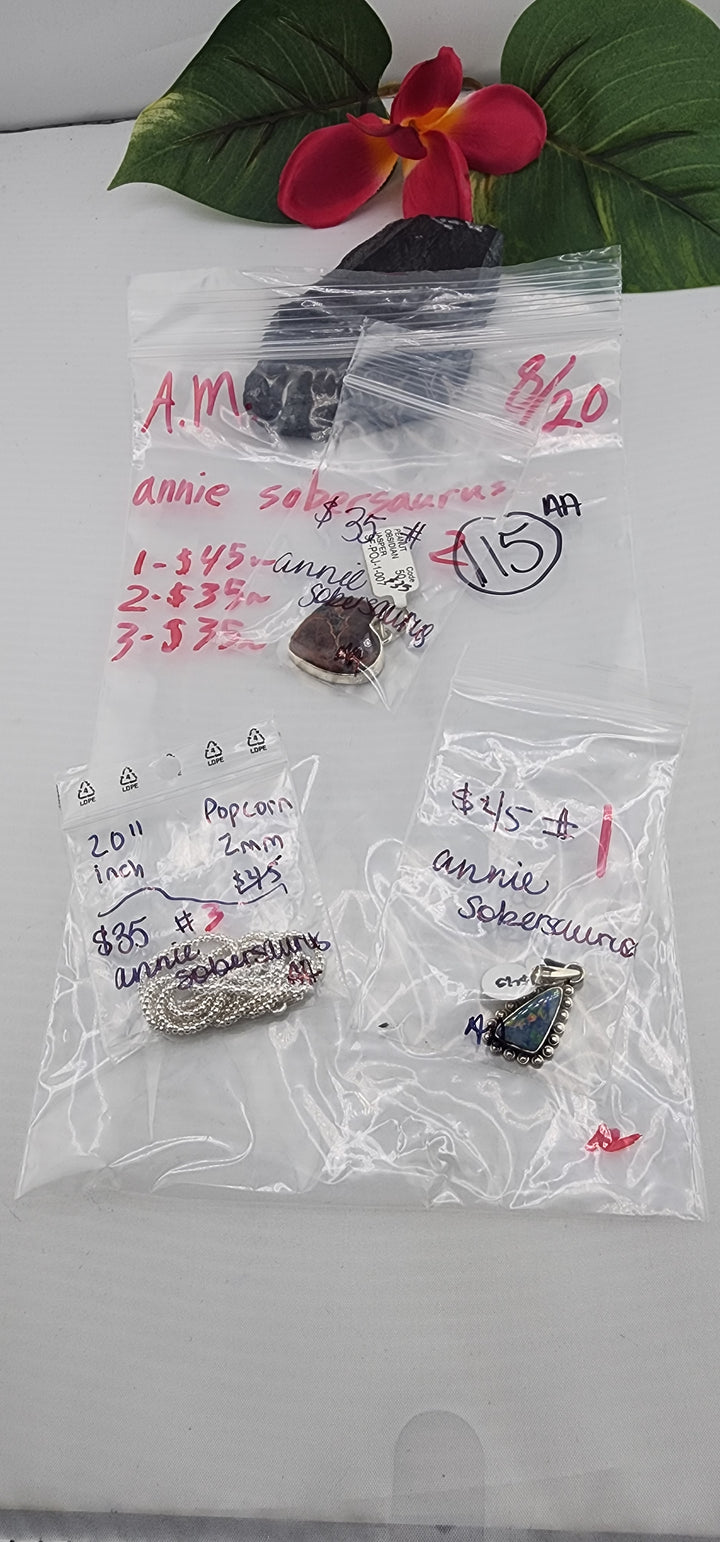 AM SHOW 48HR - RESERVED FOR: annie sobersaurus - 8/20/2025 FL tiktok Live Show - 3 Sterling Silver Items