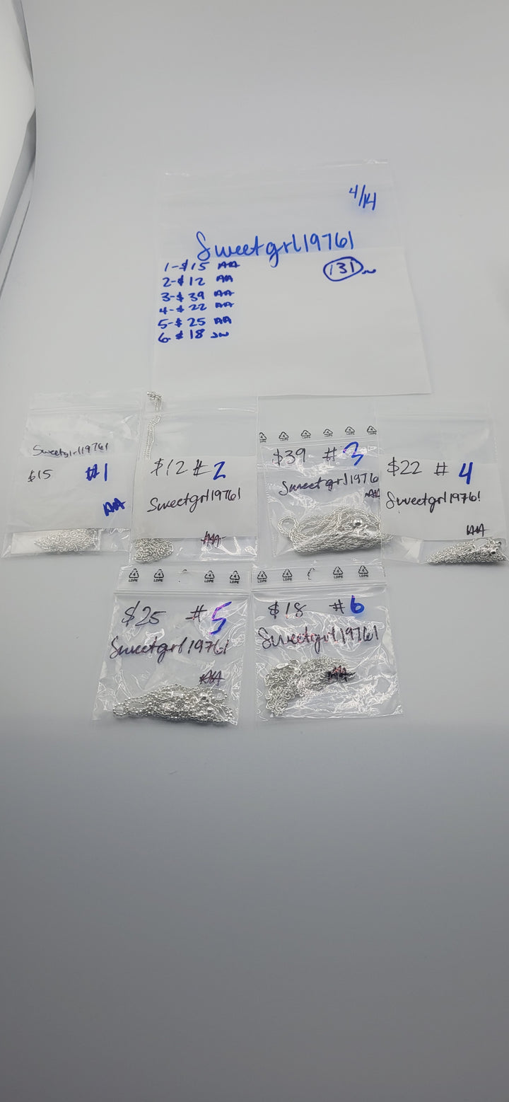 RESERVED FOR:  Sweetgrl19761- 4/14/2025 tiktok Live Show -6  Sterling Silver Items