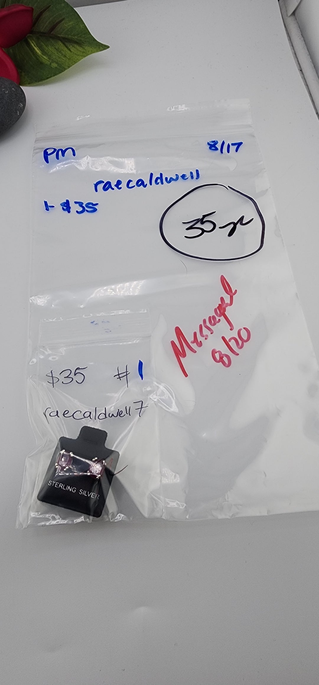 PM SHOW 48HR - RESERVED FOR: raecaldwell7- 8/17/2025 FL tiktok Live Show - 1 Sterling Silver Items