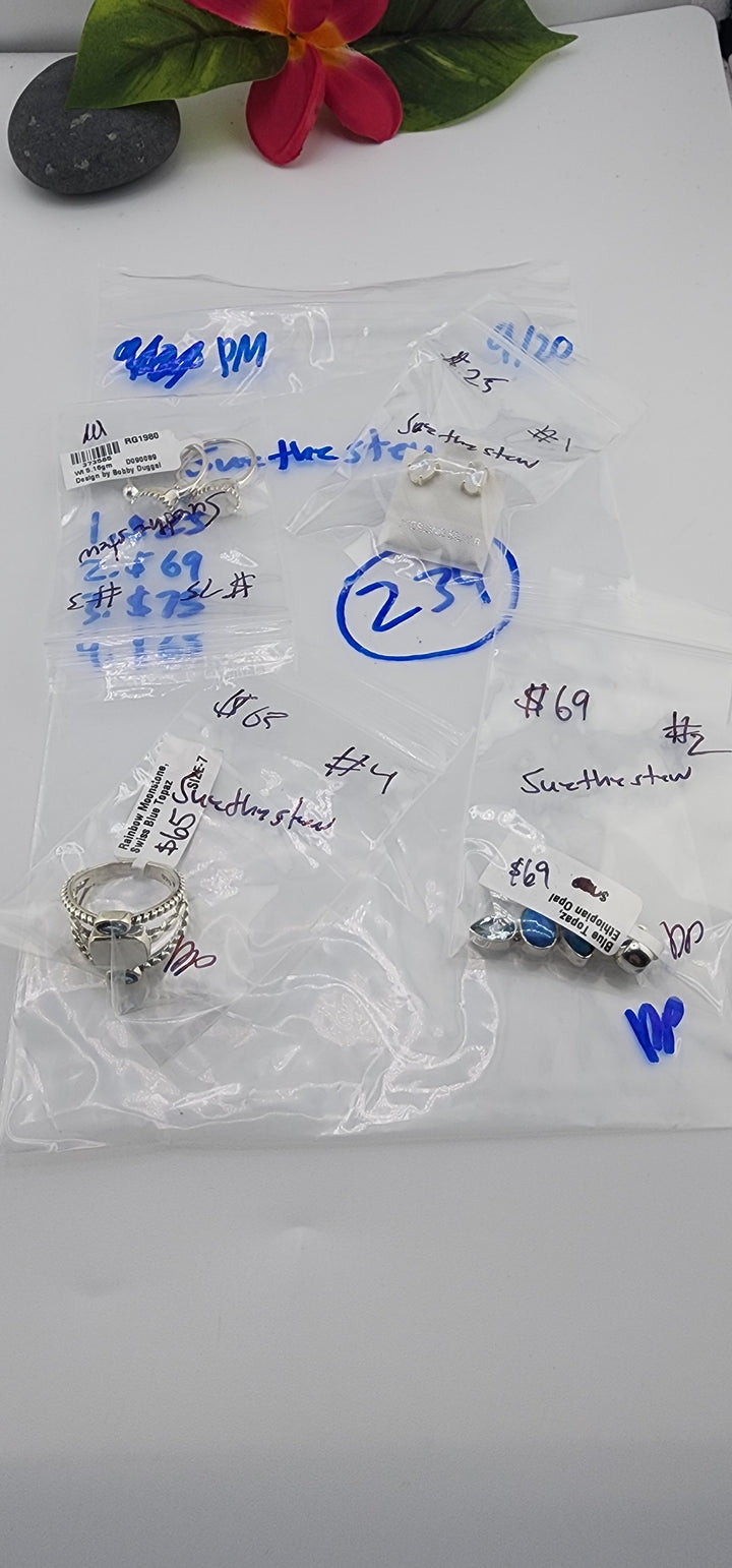 PM SHOW 48HR - RESERVED FOR:  suethestew- 9/20/2025 FL tiktok Live Show -4 Sterling Silver Items