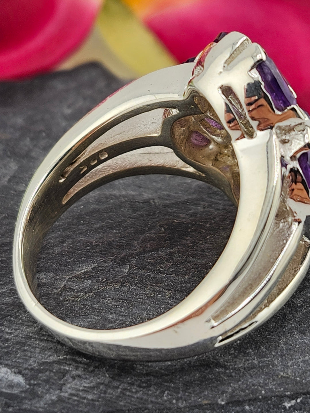 Cluster Amethyst Ring Size 10