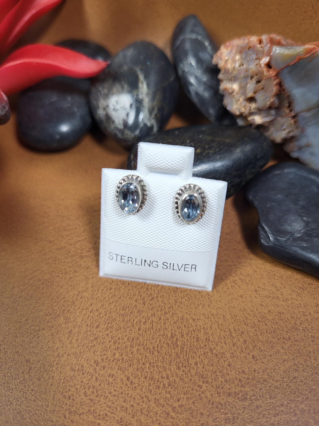 Natural Topaz Studs 925 Sterling Silver
