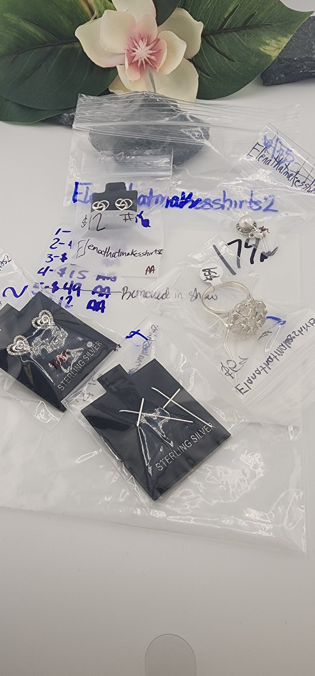 RESERVED FOR: Elenathatmakesshirts2 - 6/25/2025 tiktok Reservation Live Show - 5 Sterling Silver Items