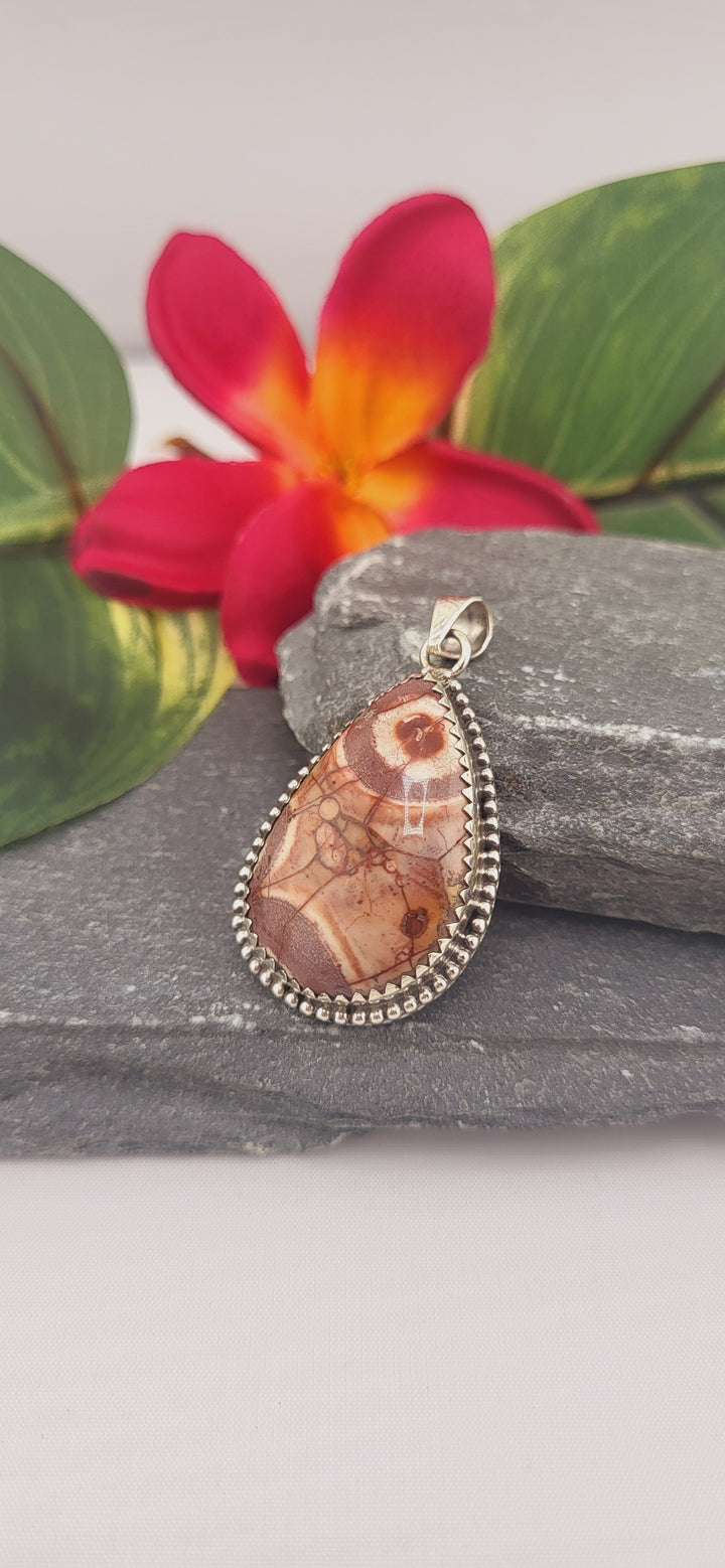 Birds eye jasper sterling silver 925 pendant
