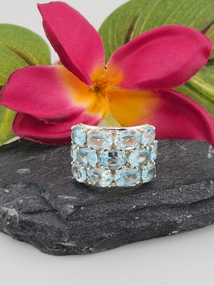 Cluster Topaz Ring Size 5.5