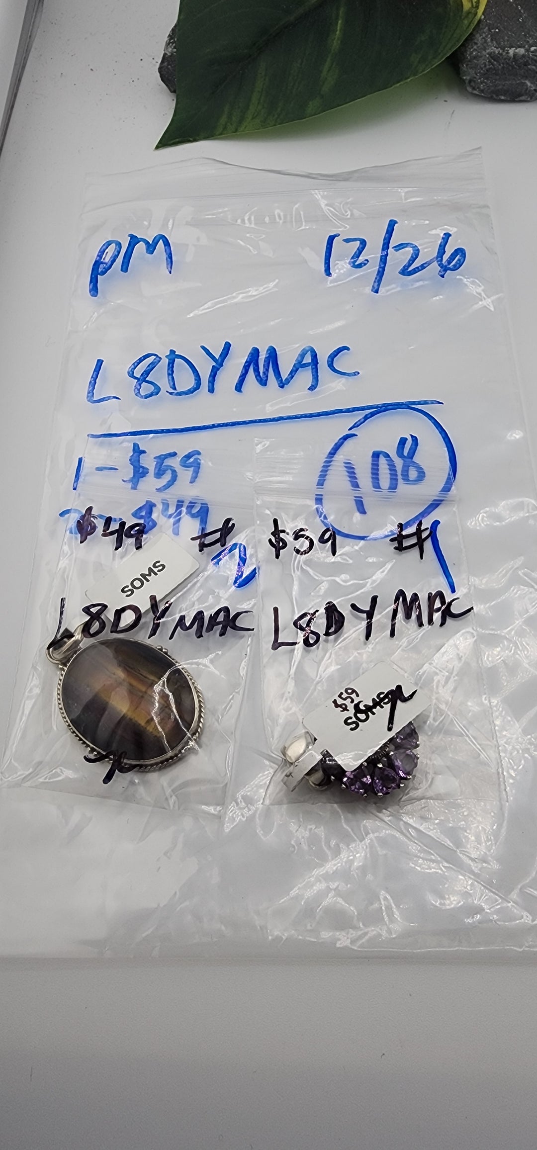 PM SHOW 48HR - RESERVED FOR: L8DYMAC - 12/26/2025 tiktok Live Show - 2 Sterling Silver Items