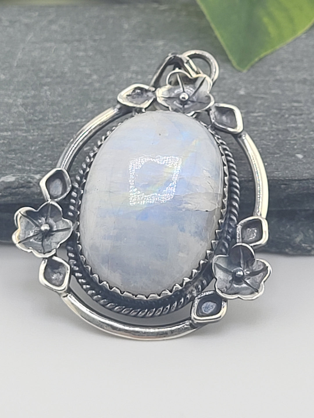 Moonstone Floral Pendant