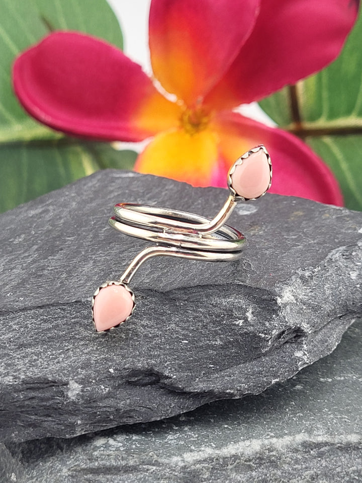 2 Stone Queen Conch Ring Size 6.75