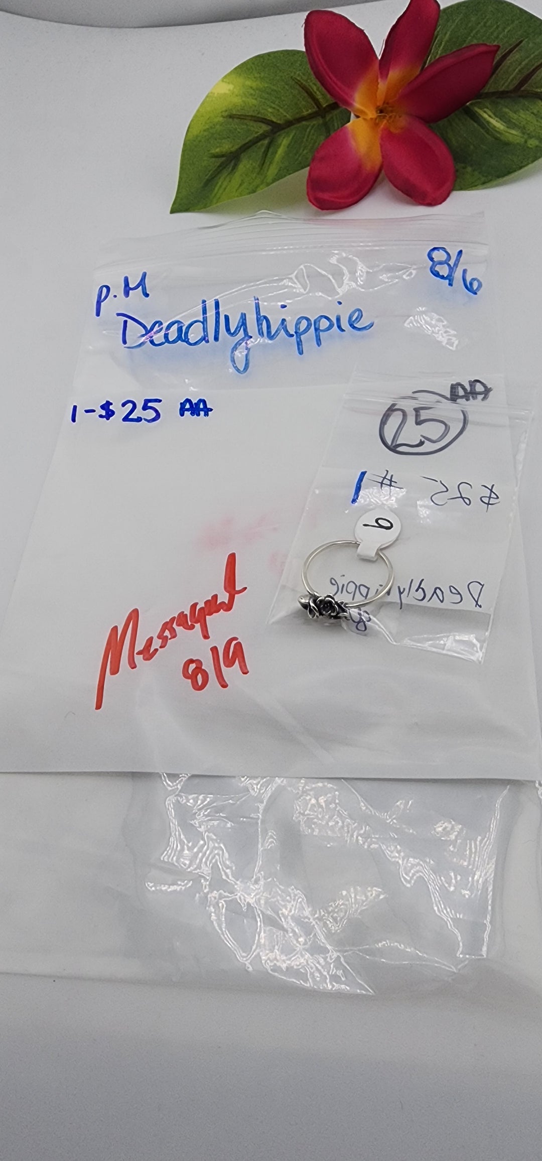PM SHOW 48HR - RESERVED FOR: Deadlyhippie  - 8/6/2025 FL tiktok Live Show - 1 Sterling Silver Items