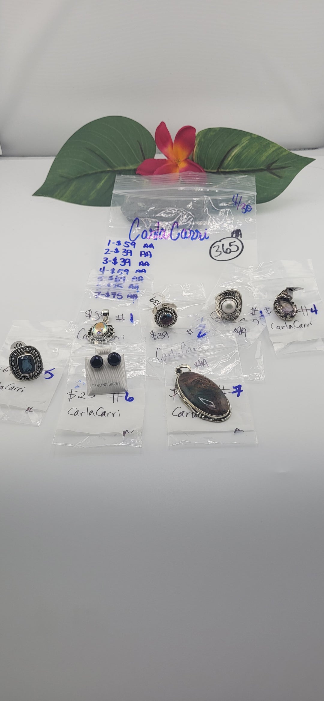 RESERVED FOR: CarlaCarri - 4/30/2025 tiktok Live Show - 7 Sterling Silver Items