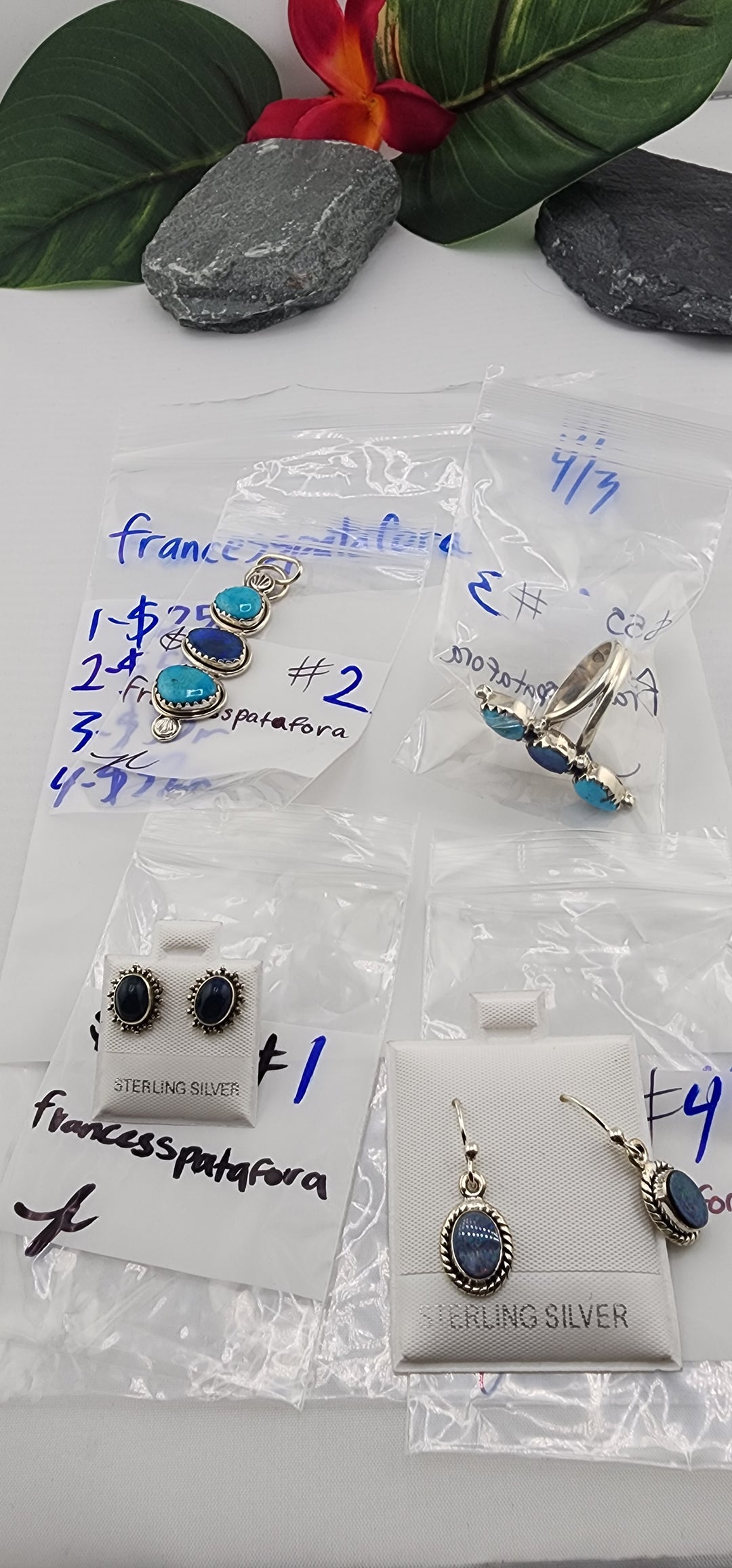 RESERVED FOR: francesspatafora - 4/3/2025 Tiktok Live Show - 4 Sterling Silver Items