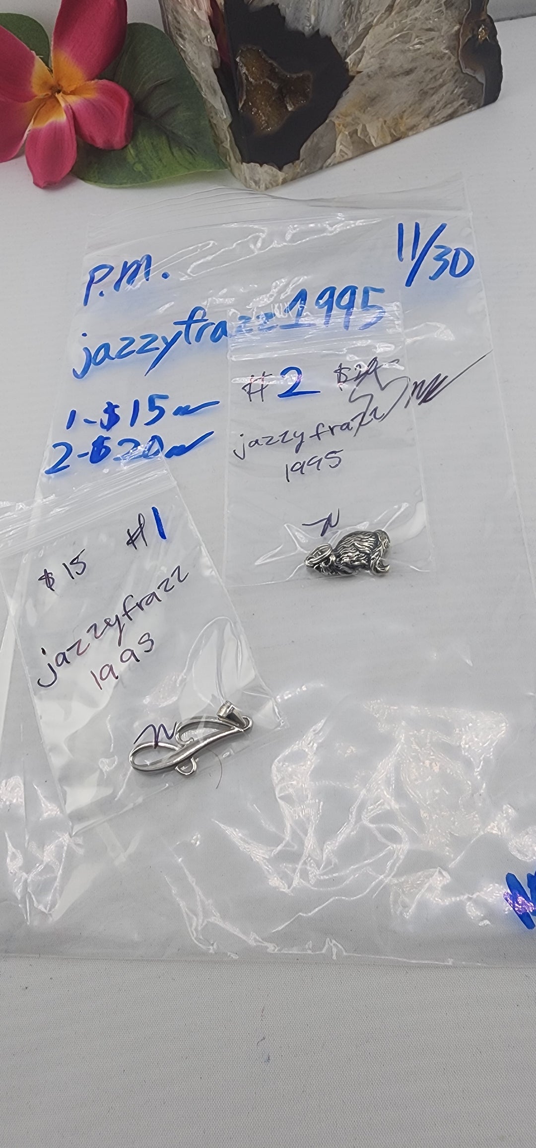 PM SHOW 48HR - RESERVED FOR: jazzyfrazz1995- 11/30/2025 tiktok Live Show - 2 Sterling Silver Items